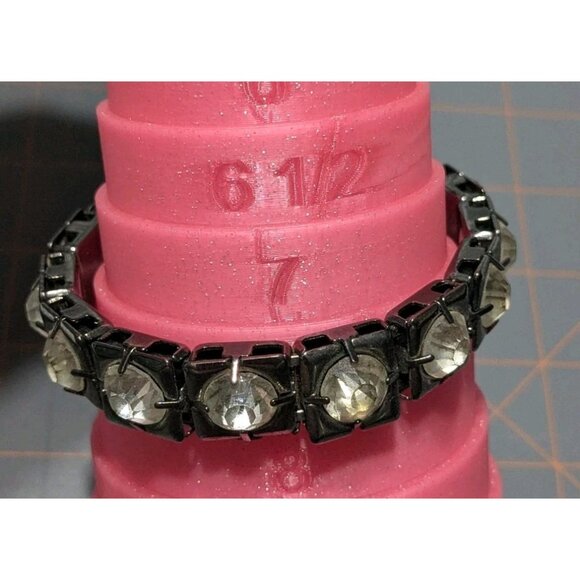 Crystal Rhinestone Dark Metal Bangle Bracelet Bling Costume - Picture 8 of 16